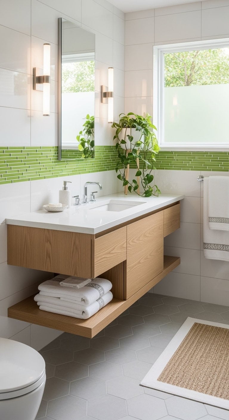 neutral tiles lime pop