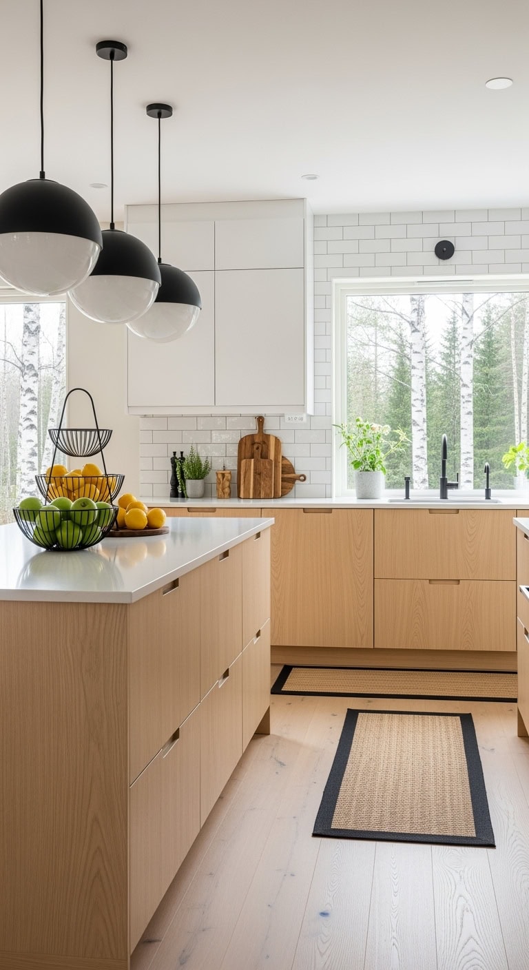 nordic light wood kitchen styling