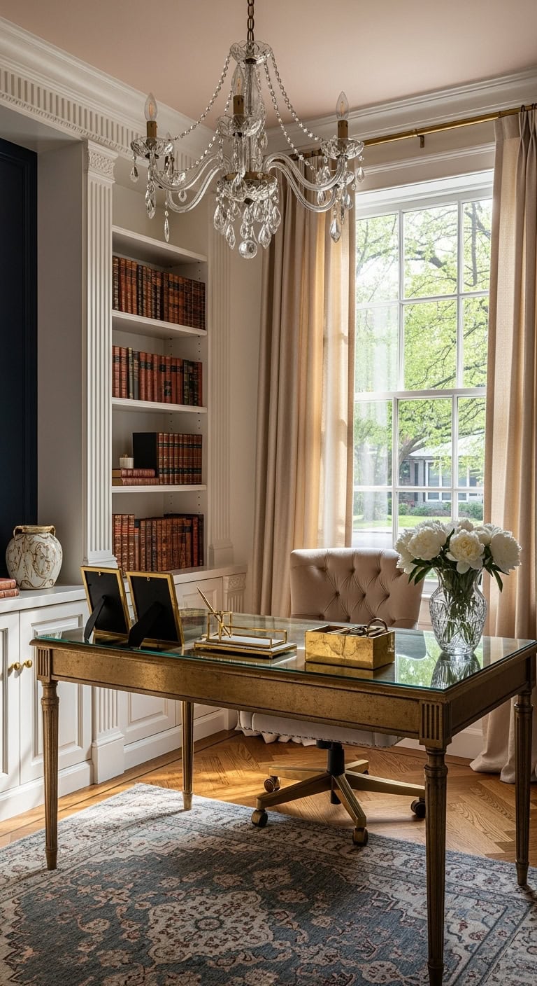 old hollywood luxe home office