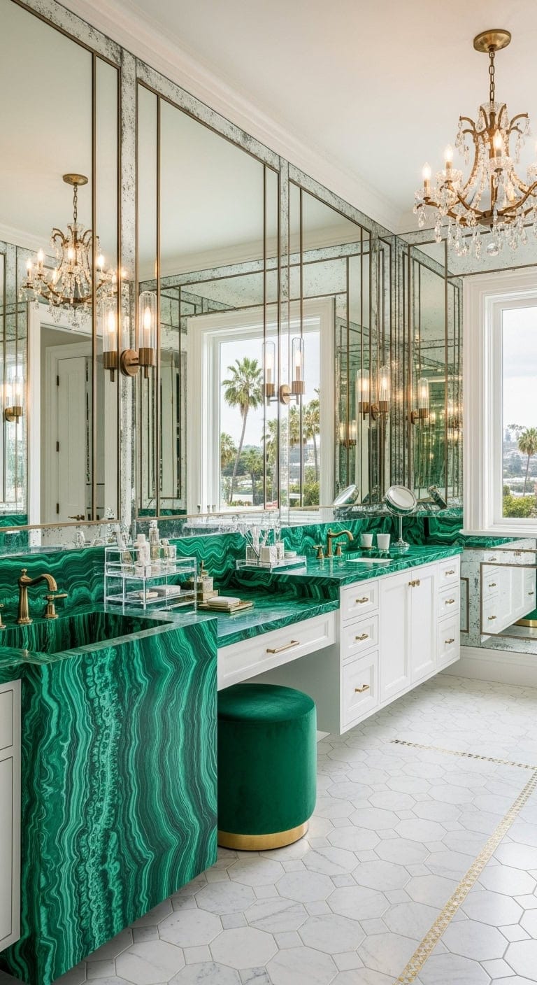 old hollywood malachite glamour