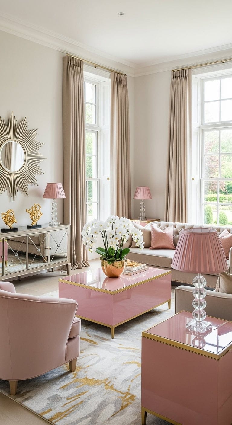 old hollywood pink glamour