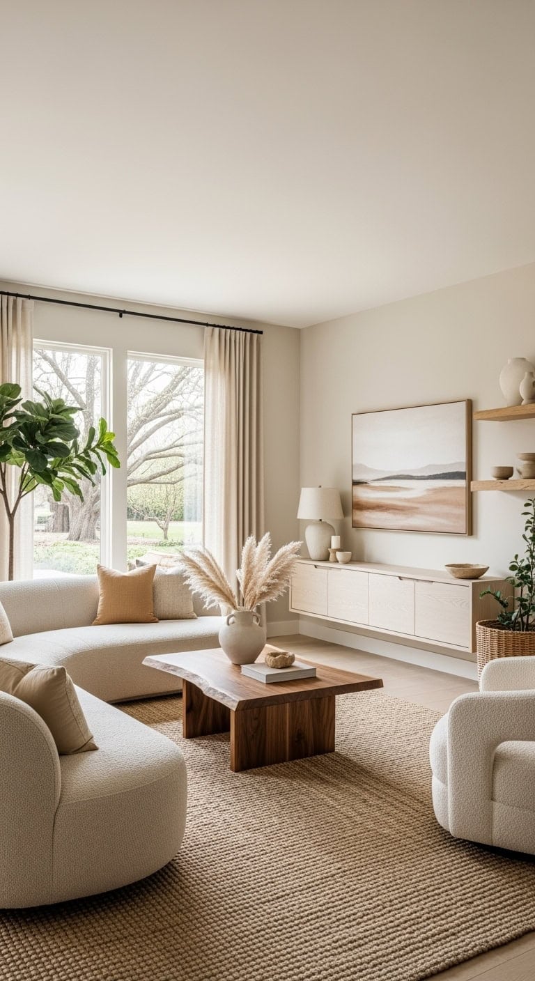 organic beige curved sectional