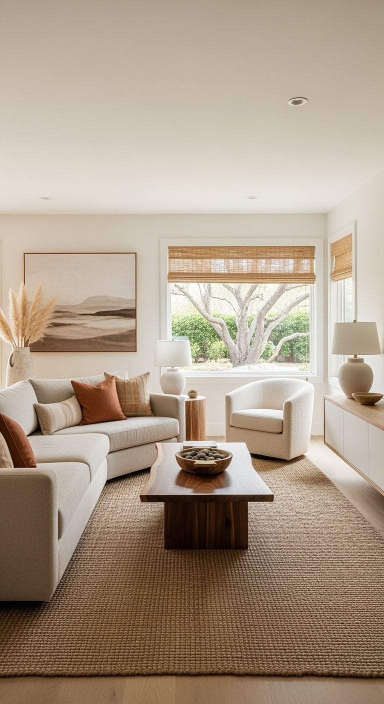 organic modern beige linen curves