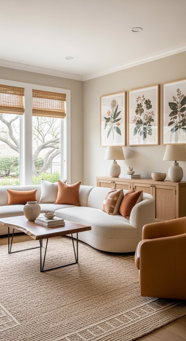 organic modern neutral livingroom