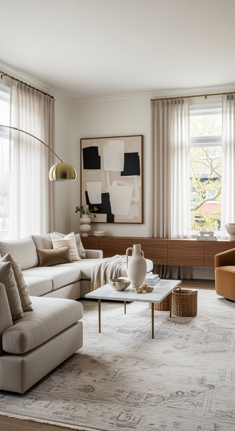 oversized beige sectional ensemble