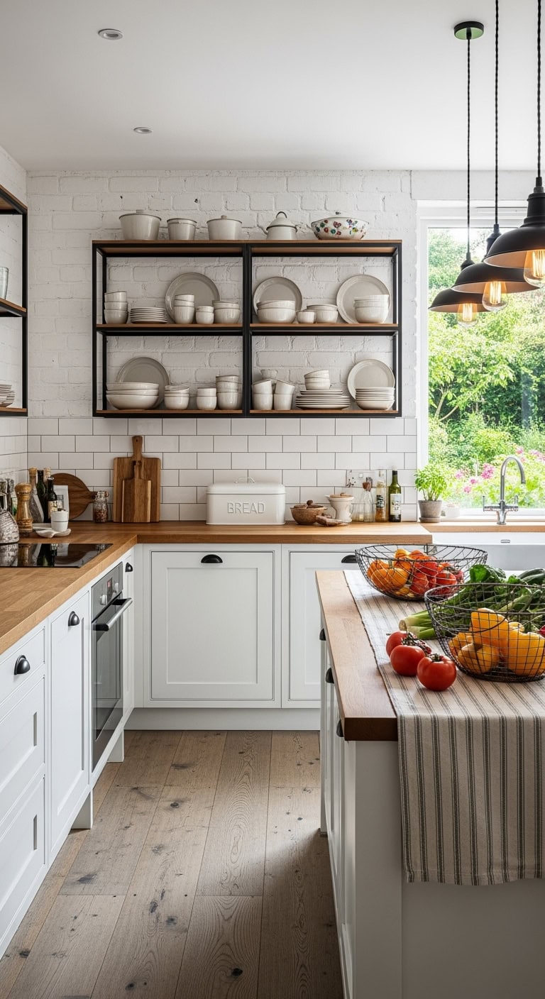 painted brick cottage kitchen vibes