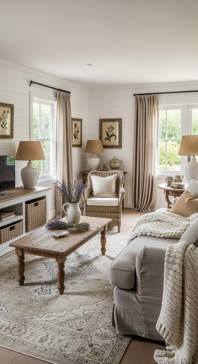 painted paneling cozy beige throws