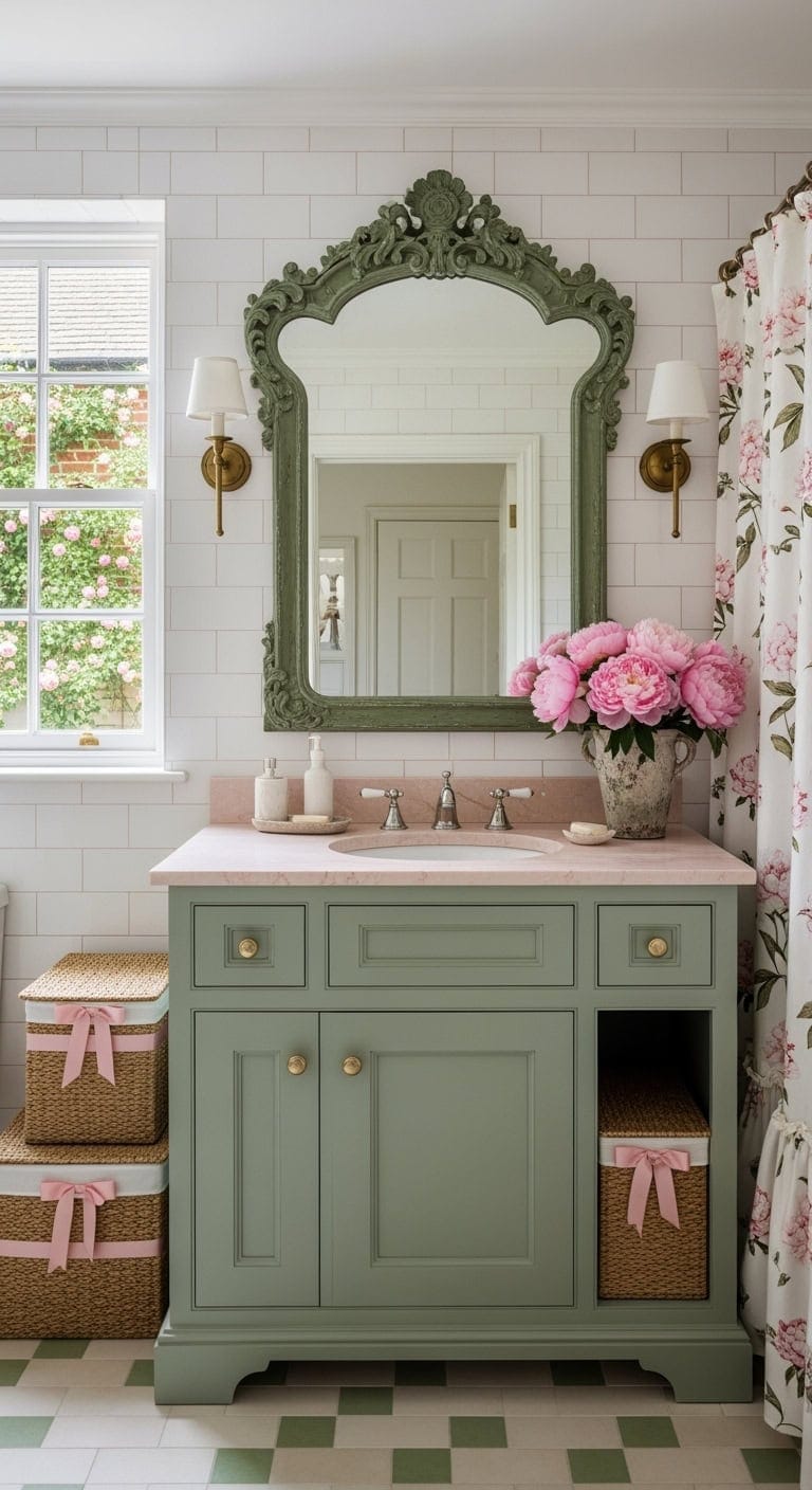 peony pink mossy vintage