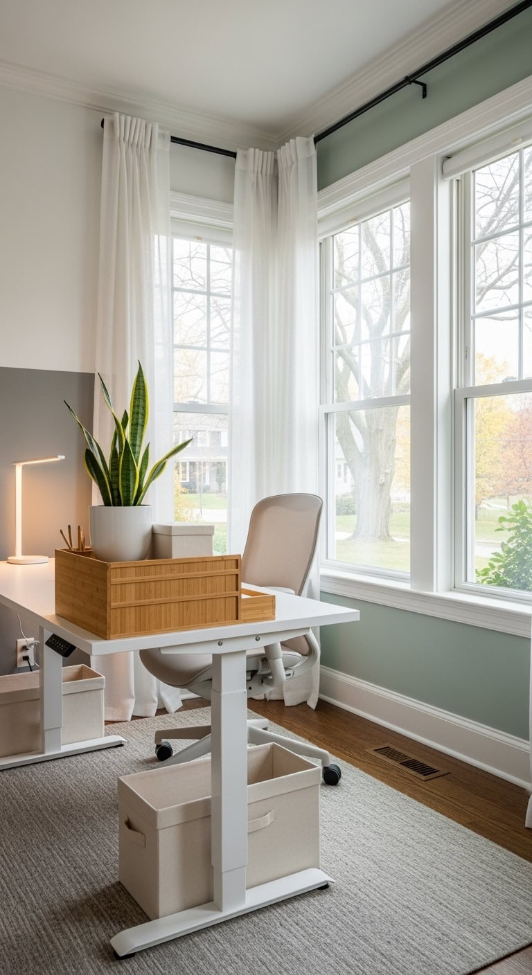 perpendicular window desk lighting