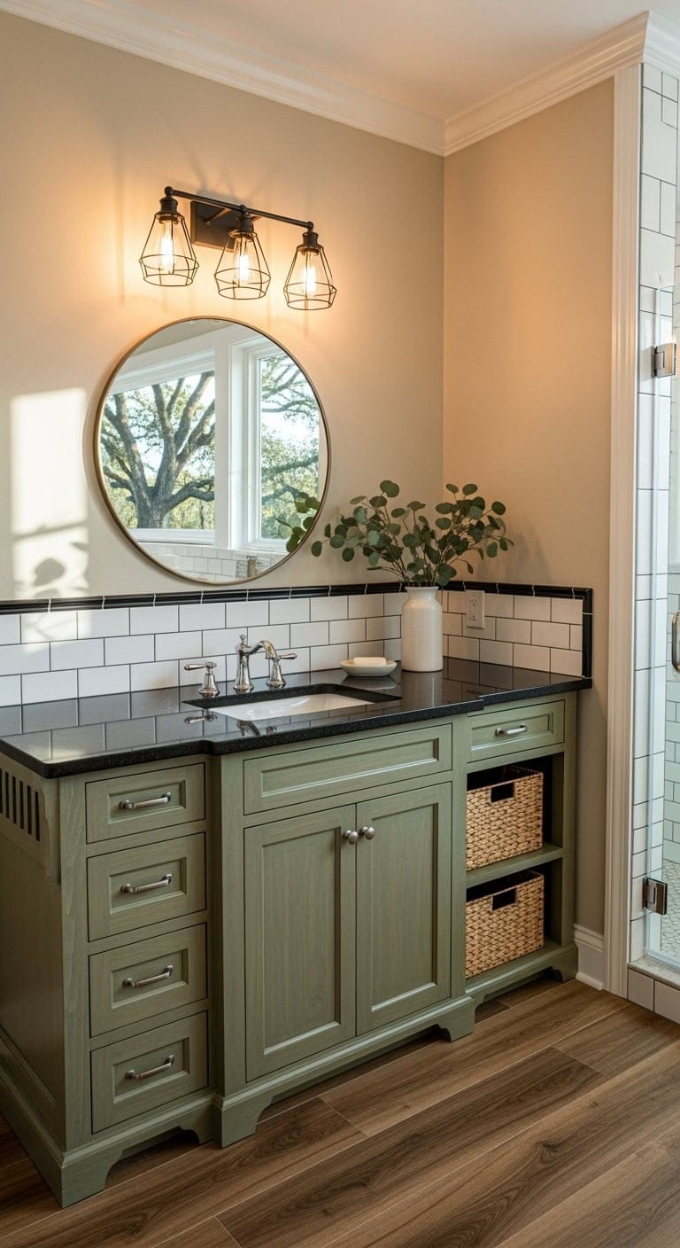 pine green mission vanity