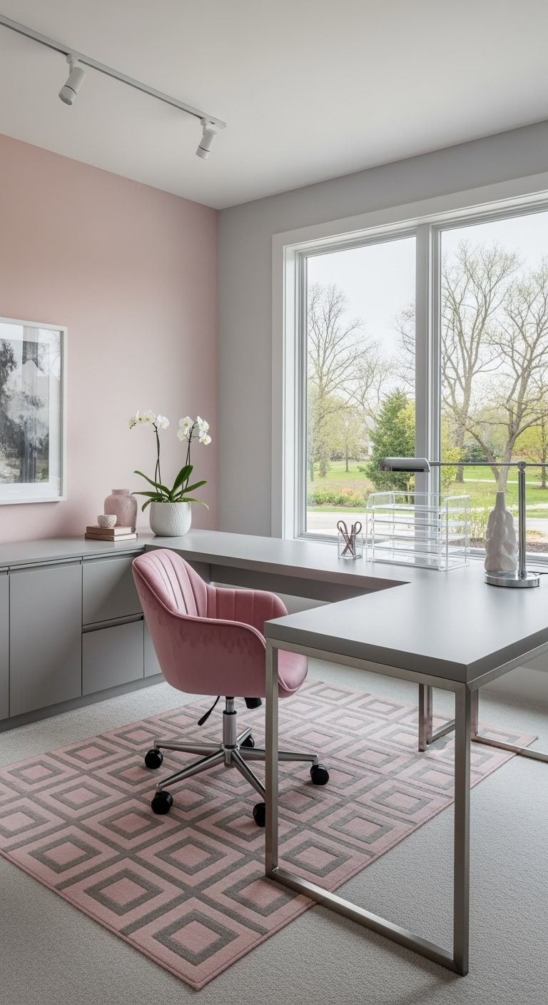 pink executive chair gray