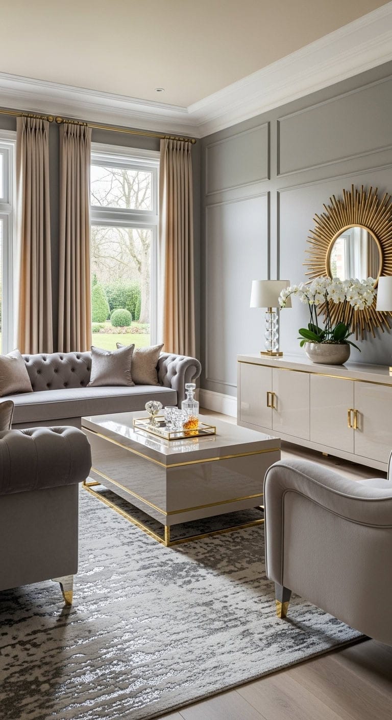 plush grey velvet glamour