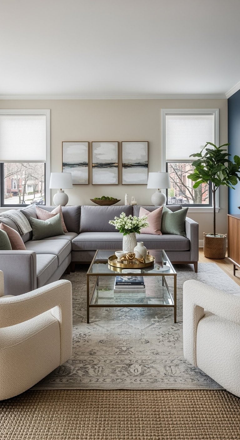 plush transitional living room