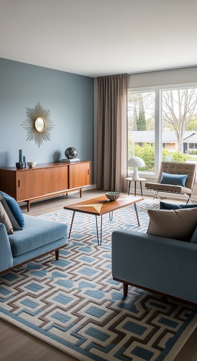 powder blue taupe geometric modernity