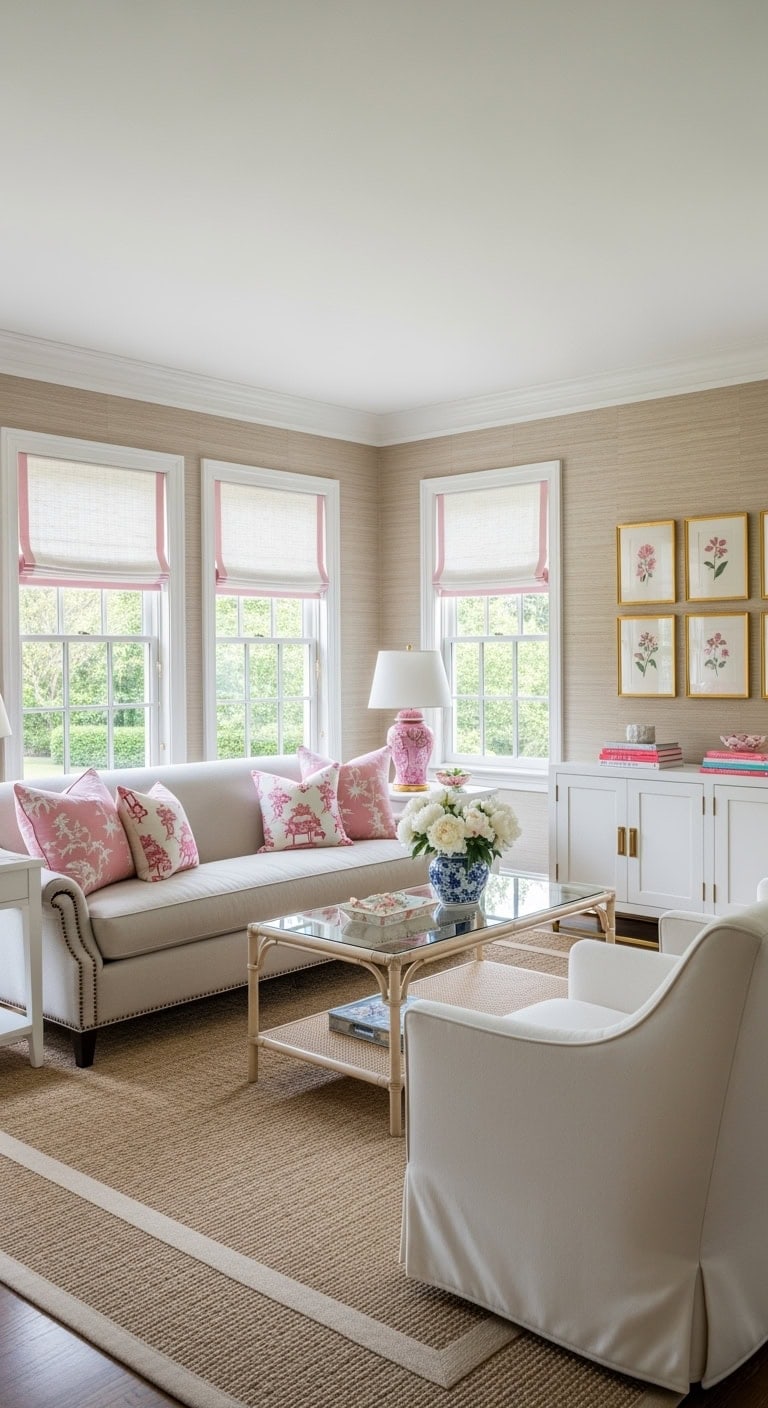 preppy beige chinoiserie textured elegance