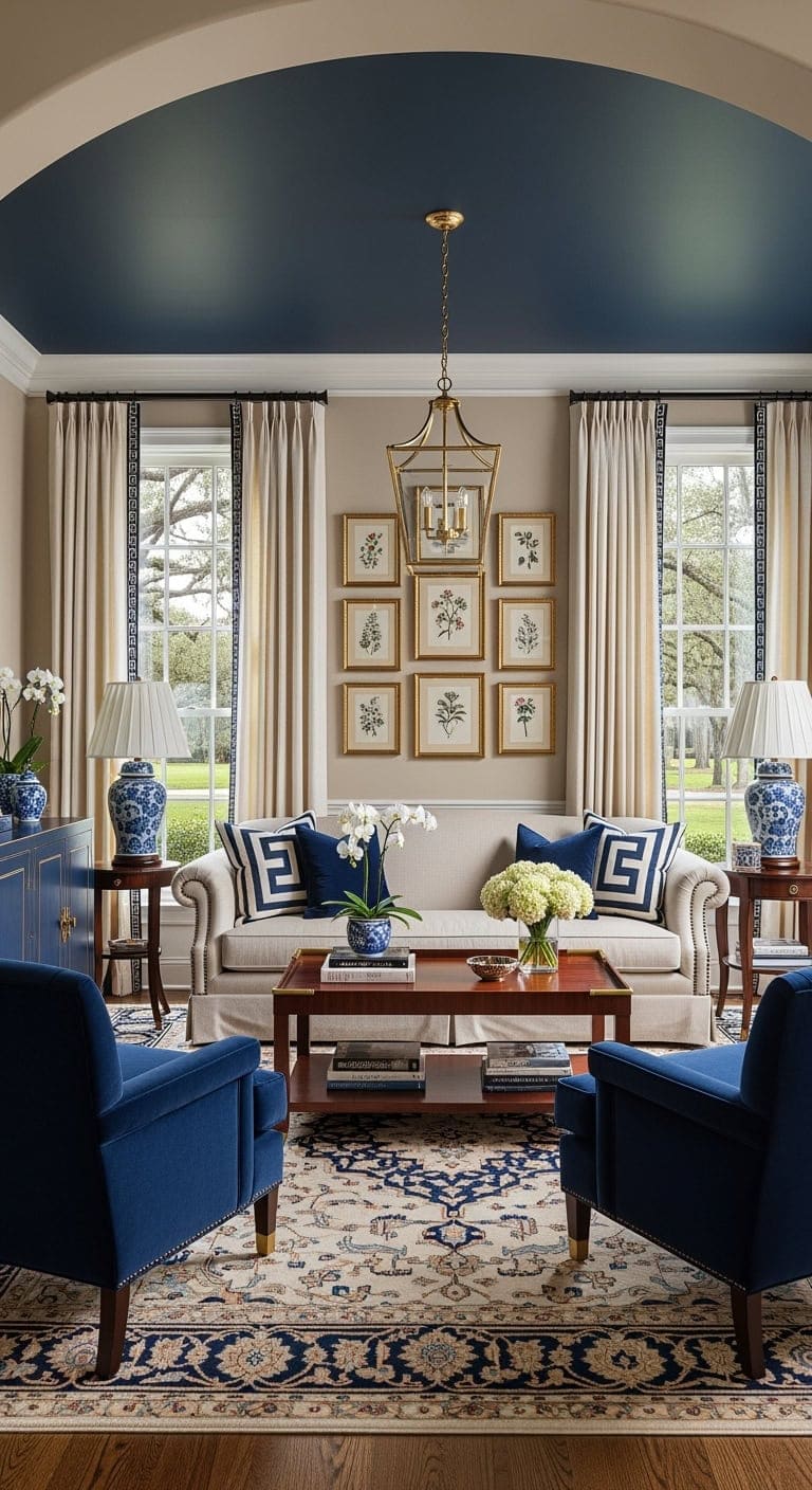 preppy navy beige elegance