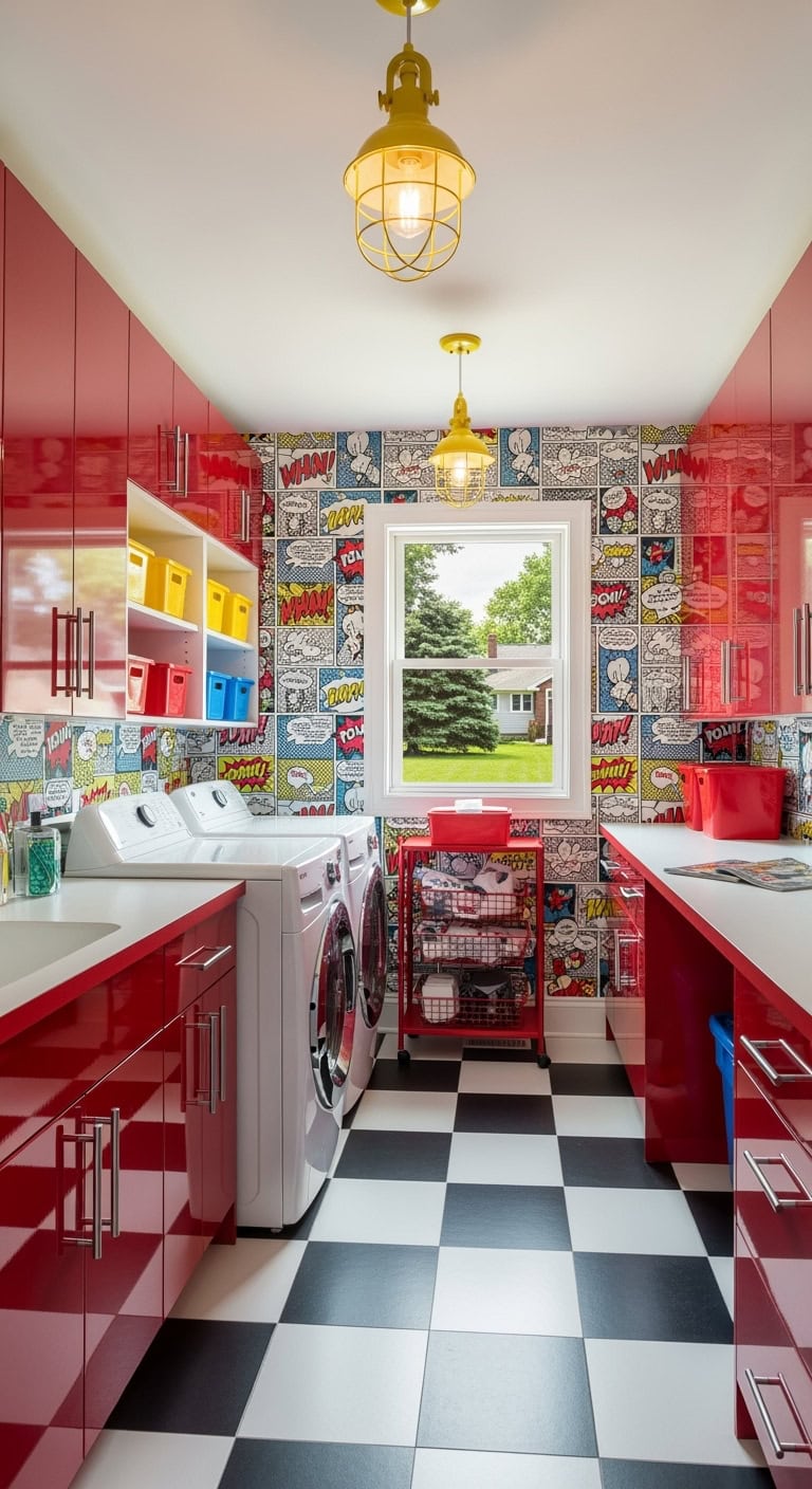 primary color comic laundry makeover