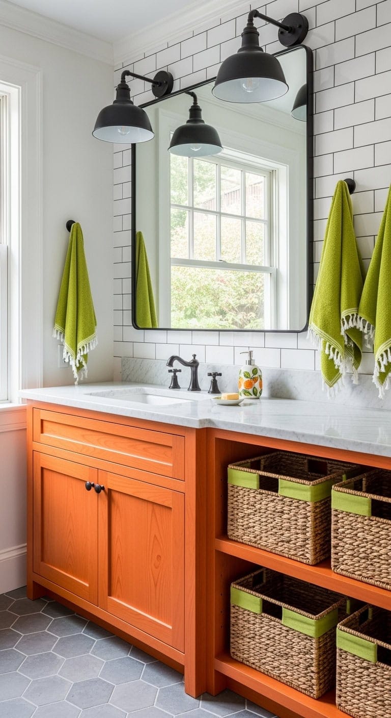 pumpkin orange vanity ensemble