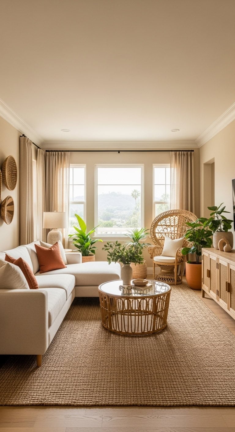 rattan terracotta cream textures