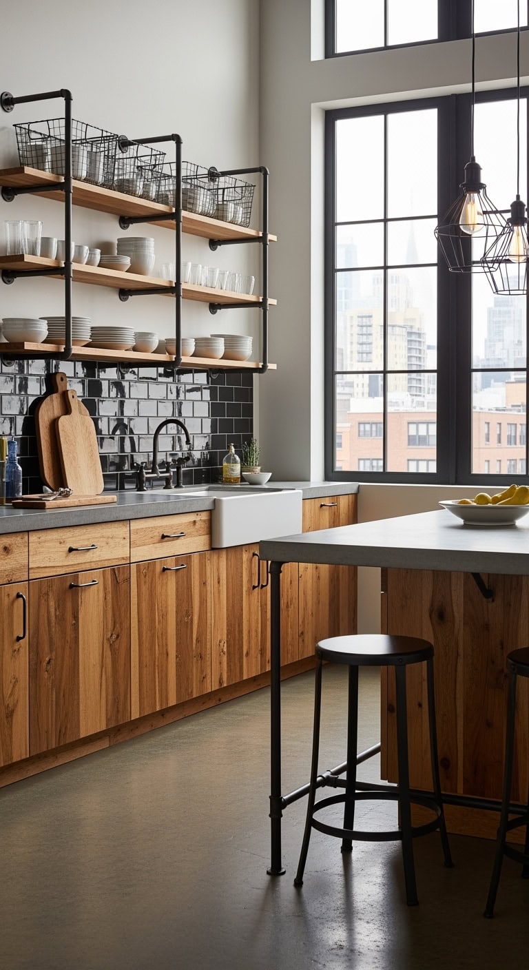 raw alder industrial kitchen