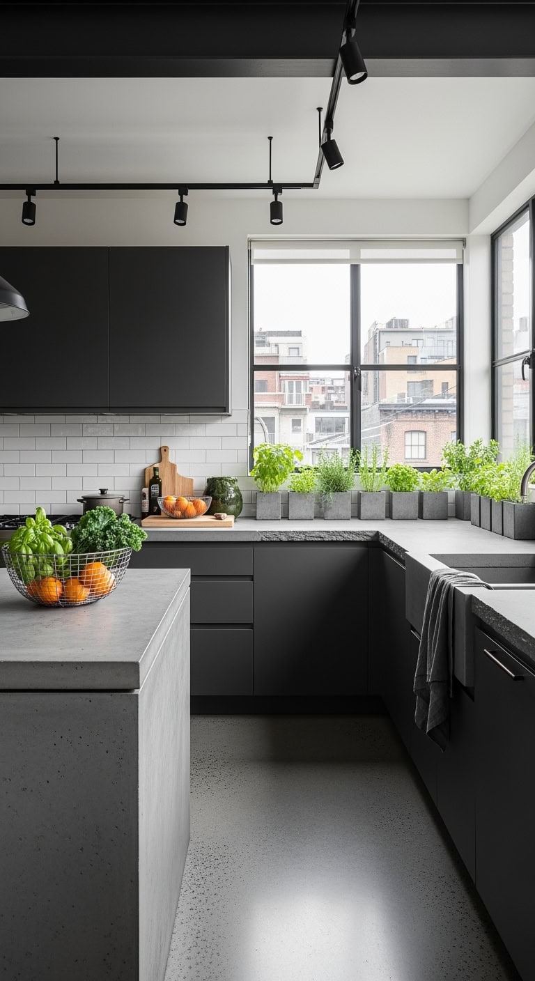 raw industrial concrete countertops