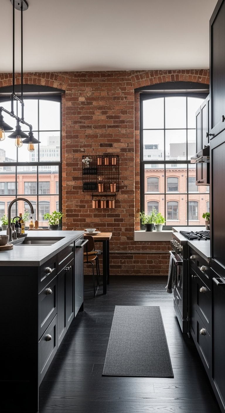 raw terracotta industrial kitchen