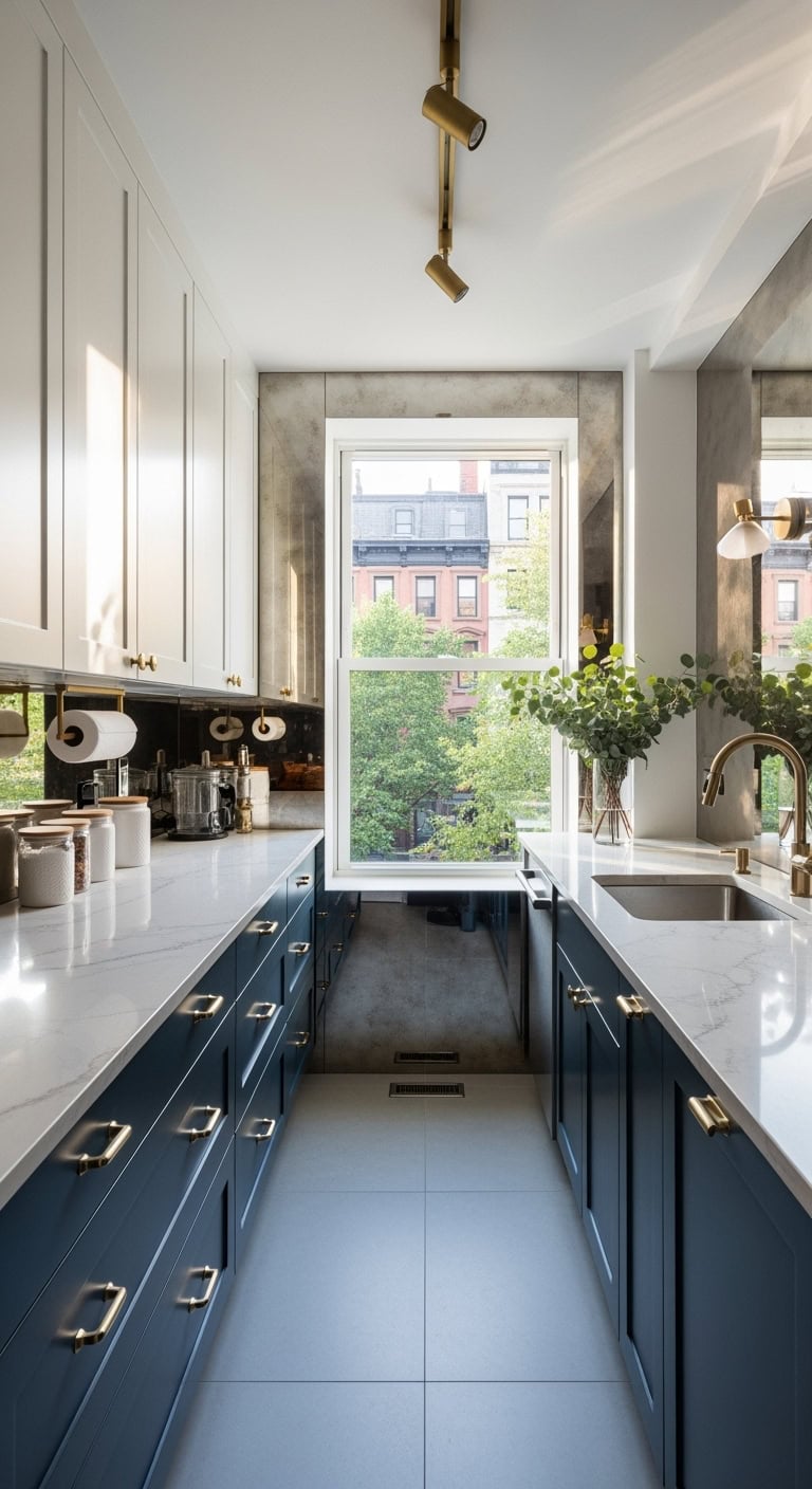 reflective modern kitchen makeover