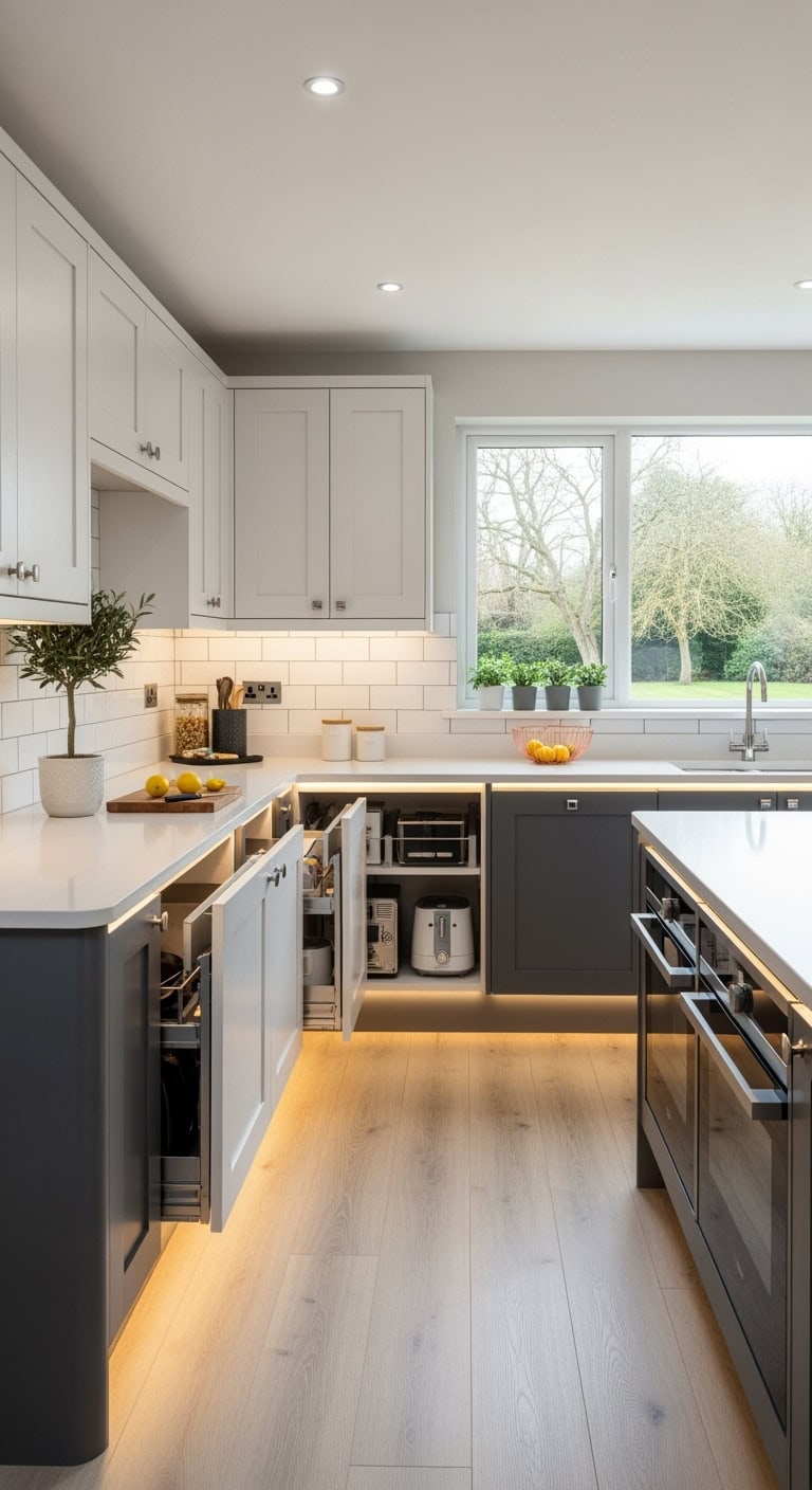 retractable appliance garage with contrast