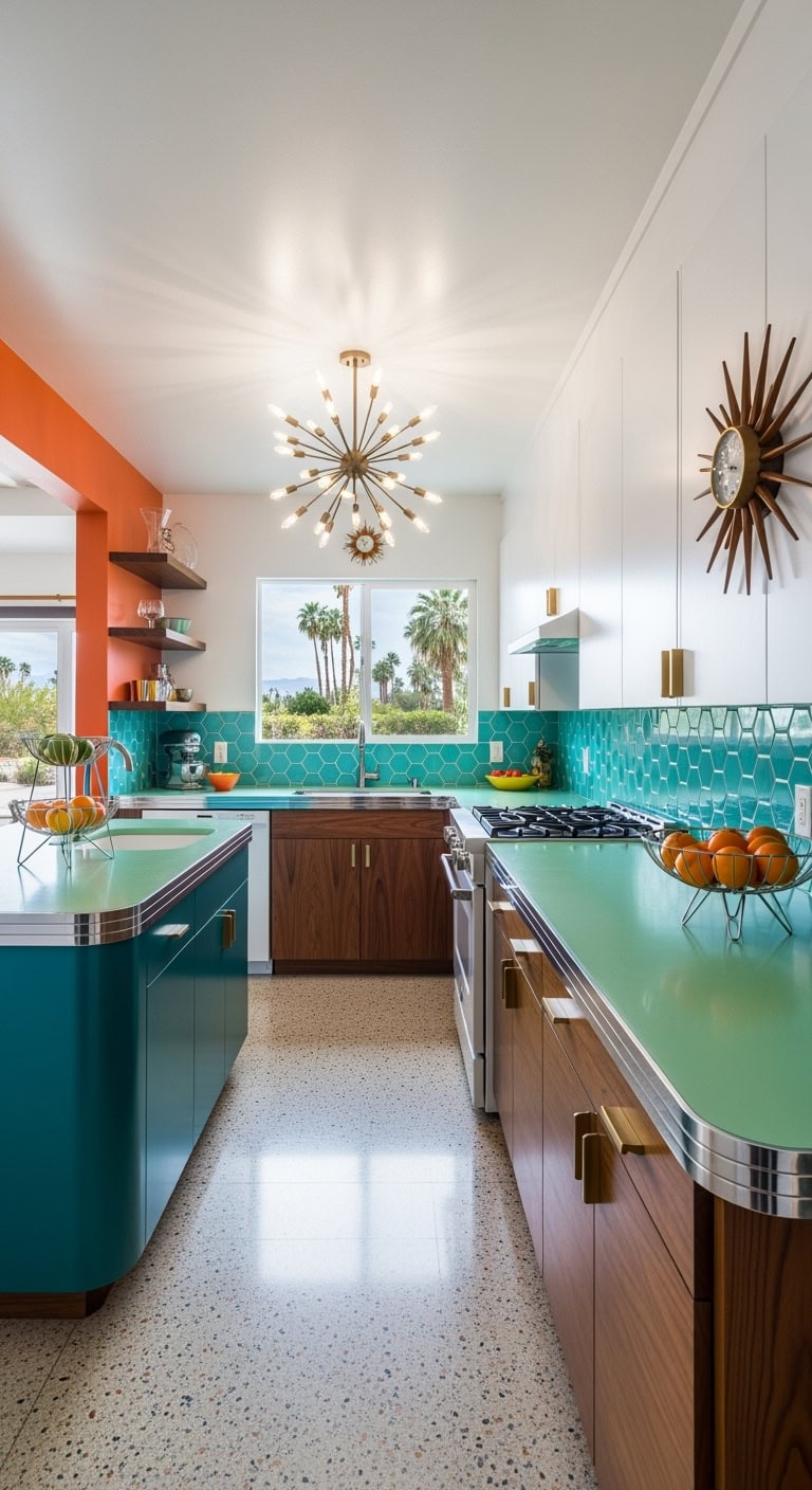 retro atomic diner inspired kitchen