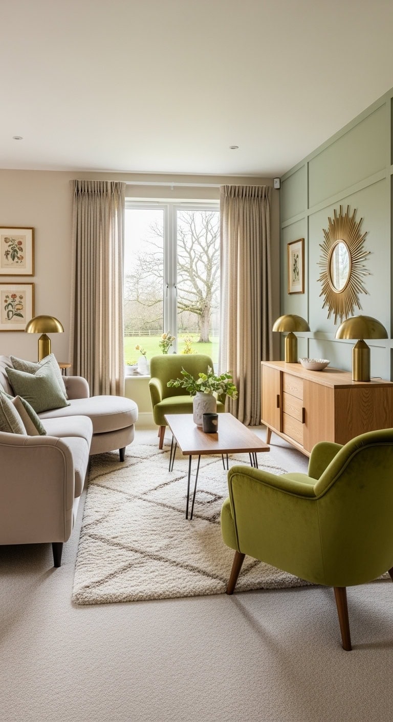 retro avocado green living