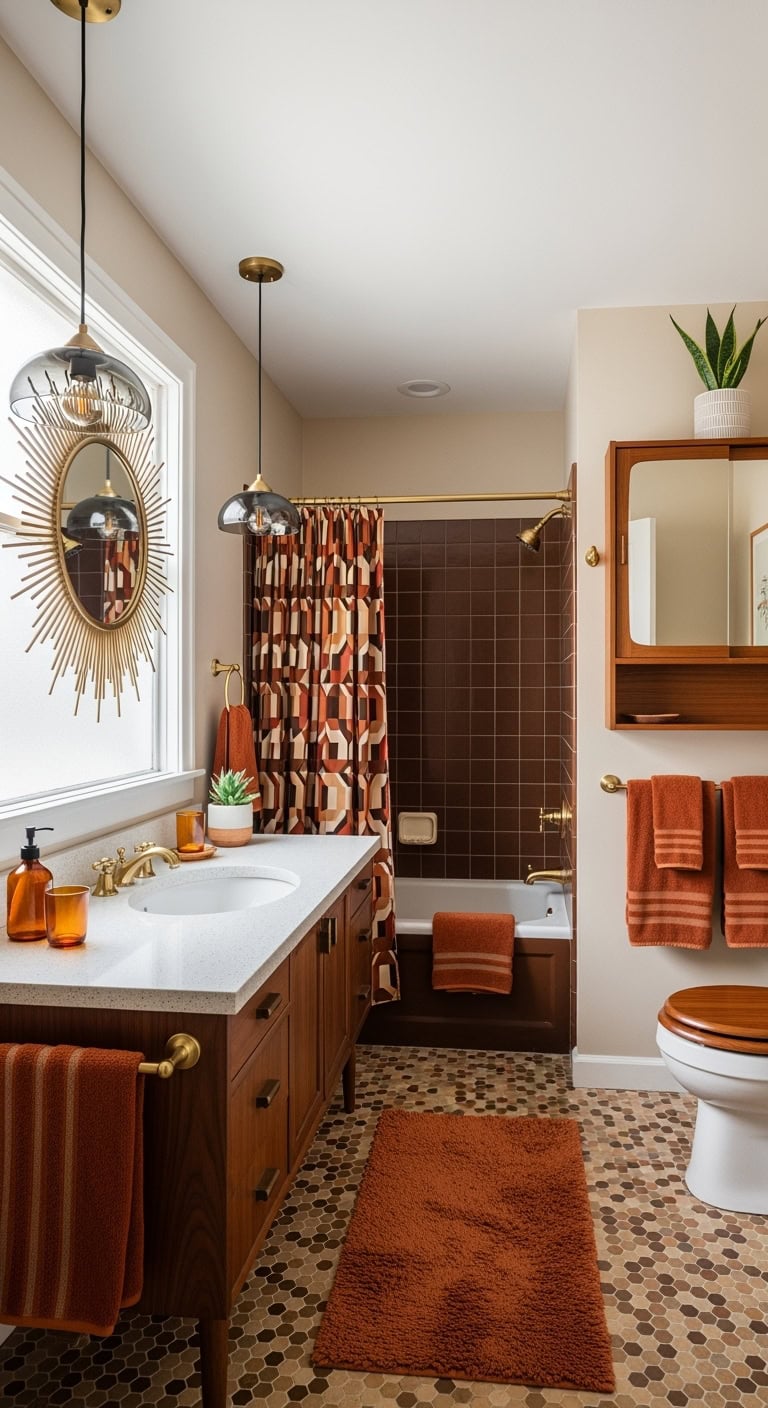 retro brown bathroom revival