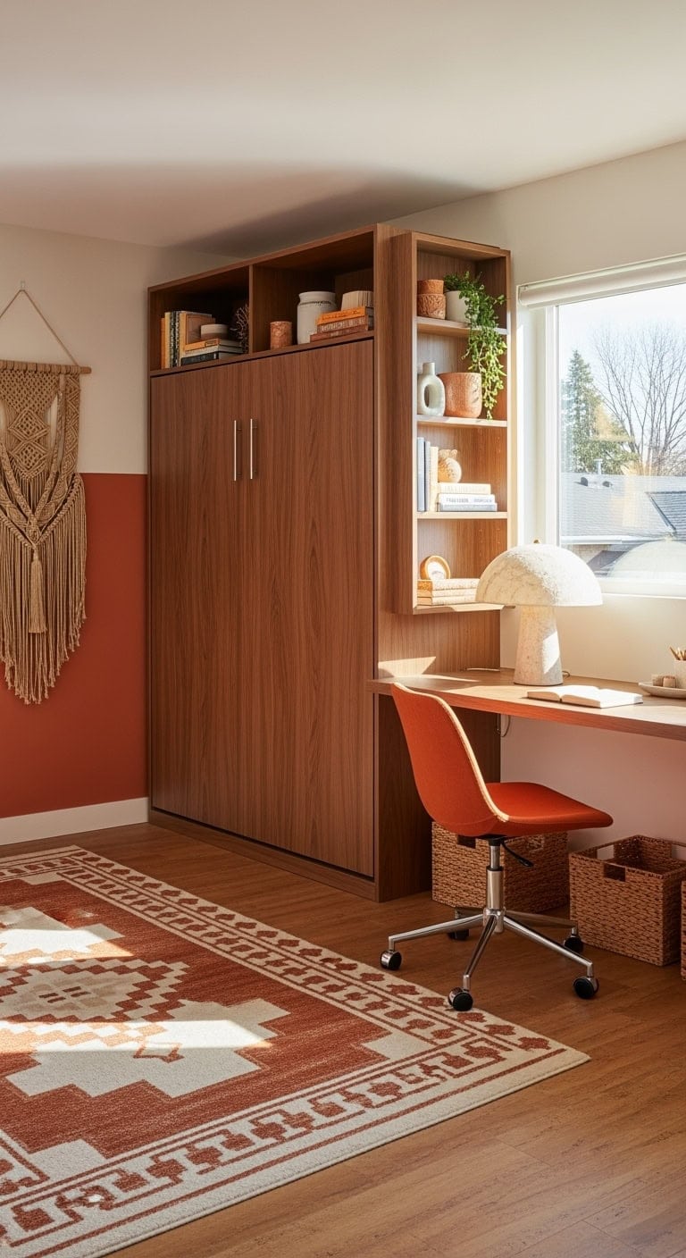 retro walnut modular wallbed