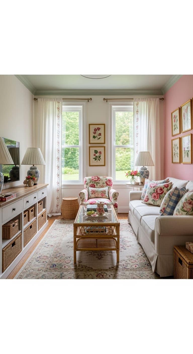 romantic floral cottagecore apartment