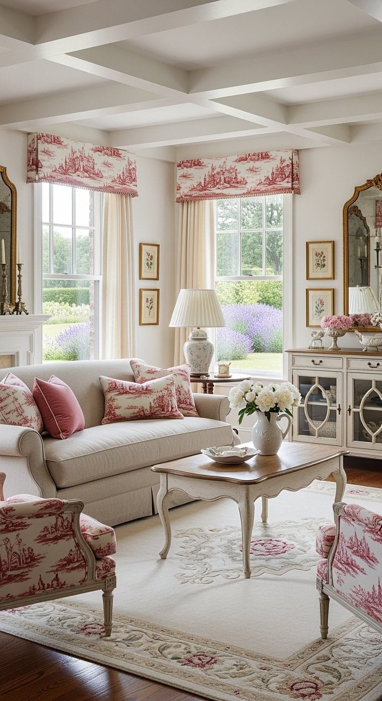 rose toile champagne beige elegance