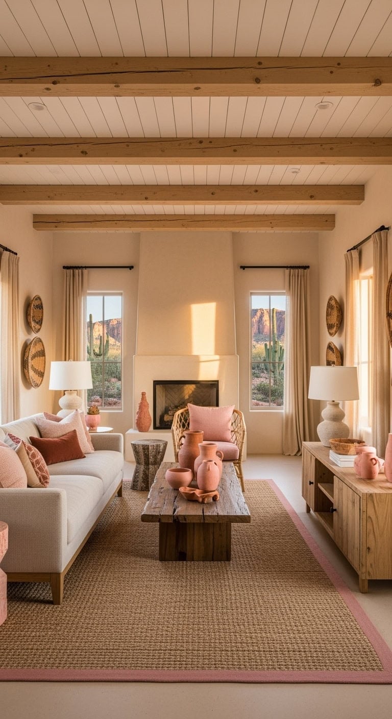 rustic beige wood terracotta