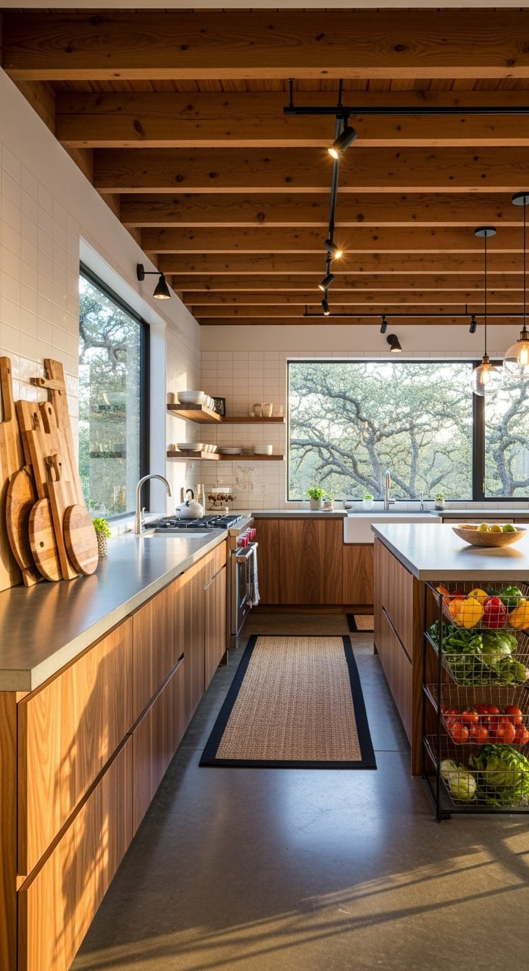 rustic wood meets concrete