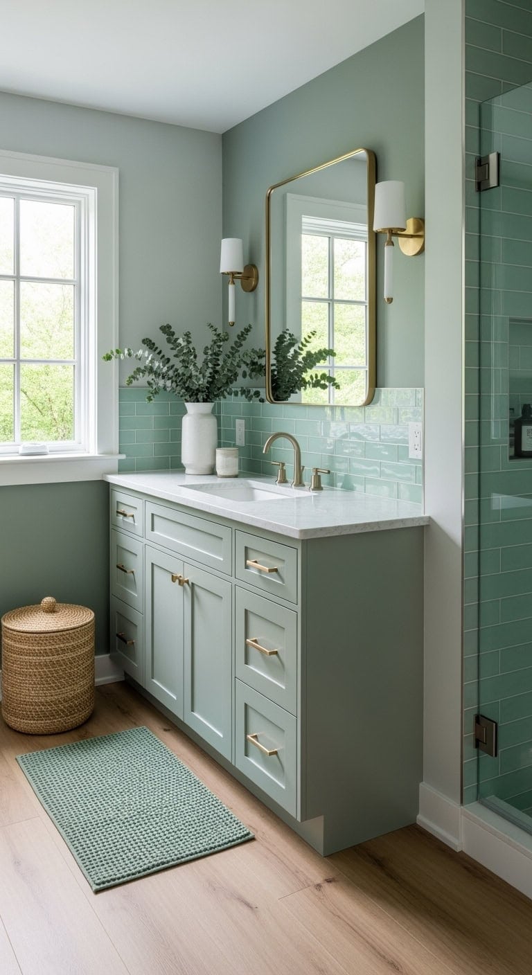 sage and mint bathroom oasis