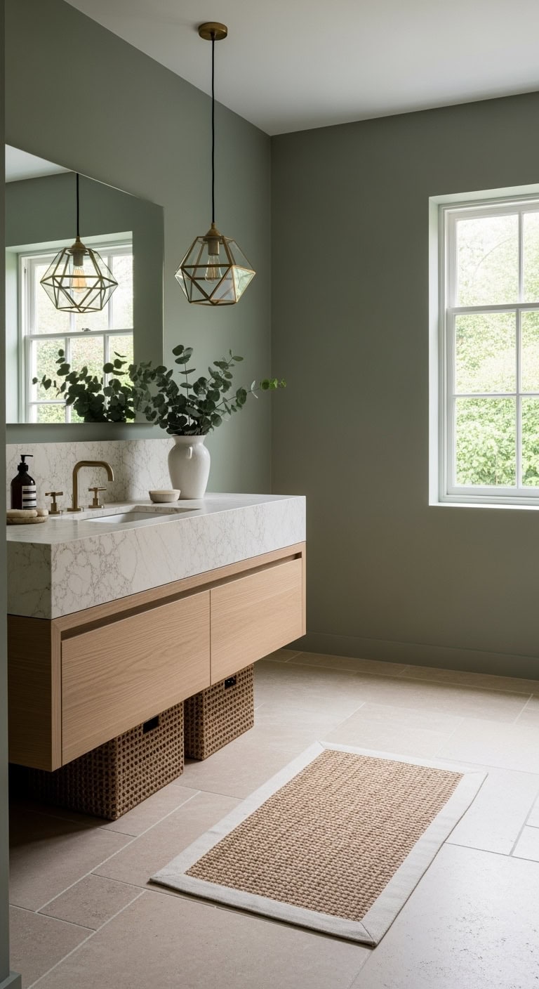 sage green beige marble