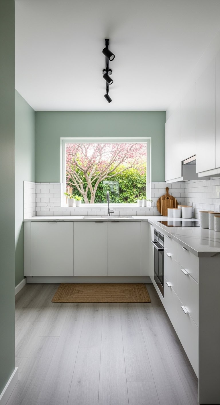 sage green minimalist kitchen refresh