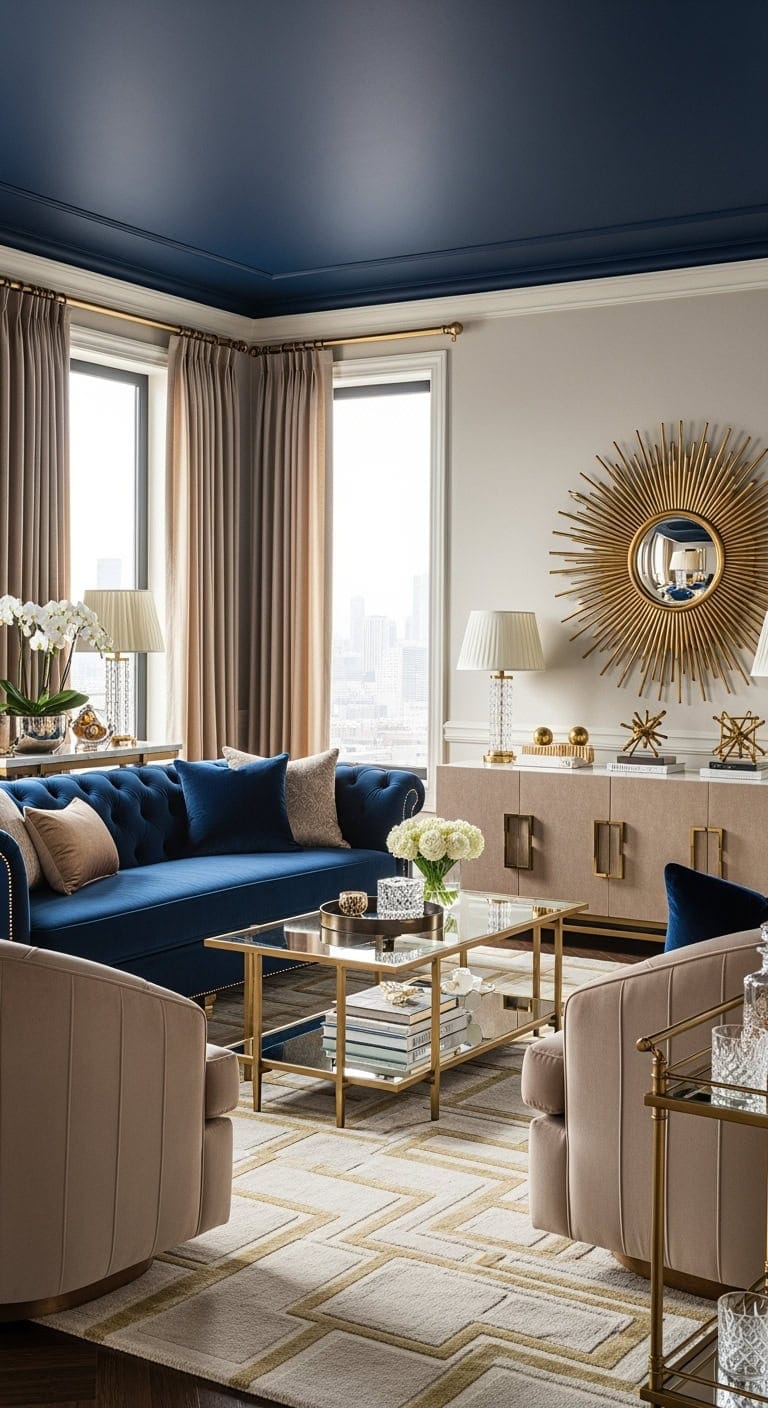 sapphire and nude art deco