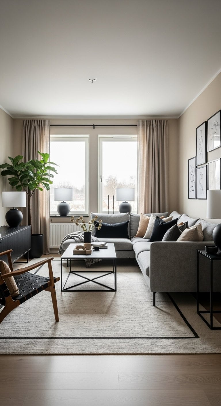 scandi inspired beige with black