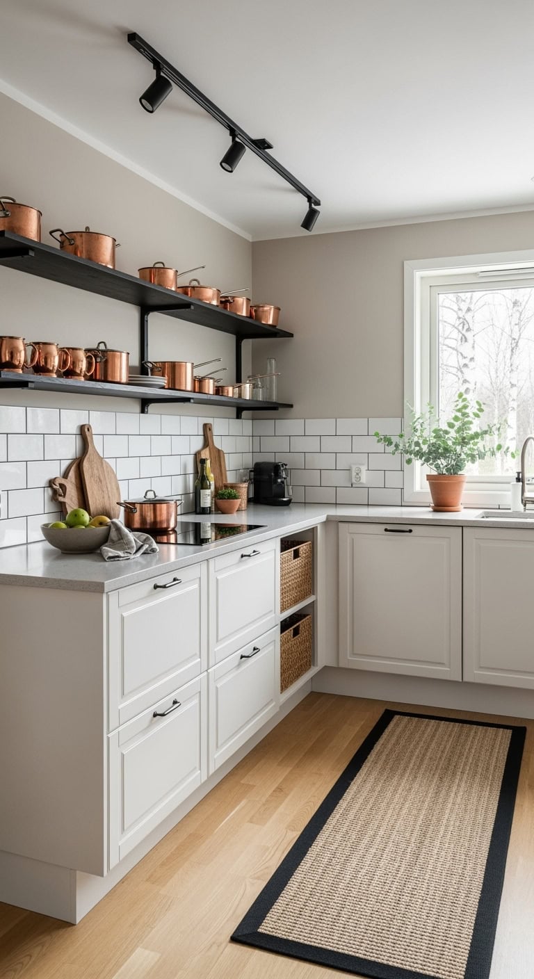 scandi noir copper kitchen