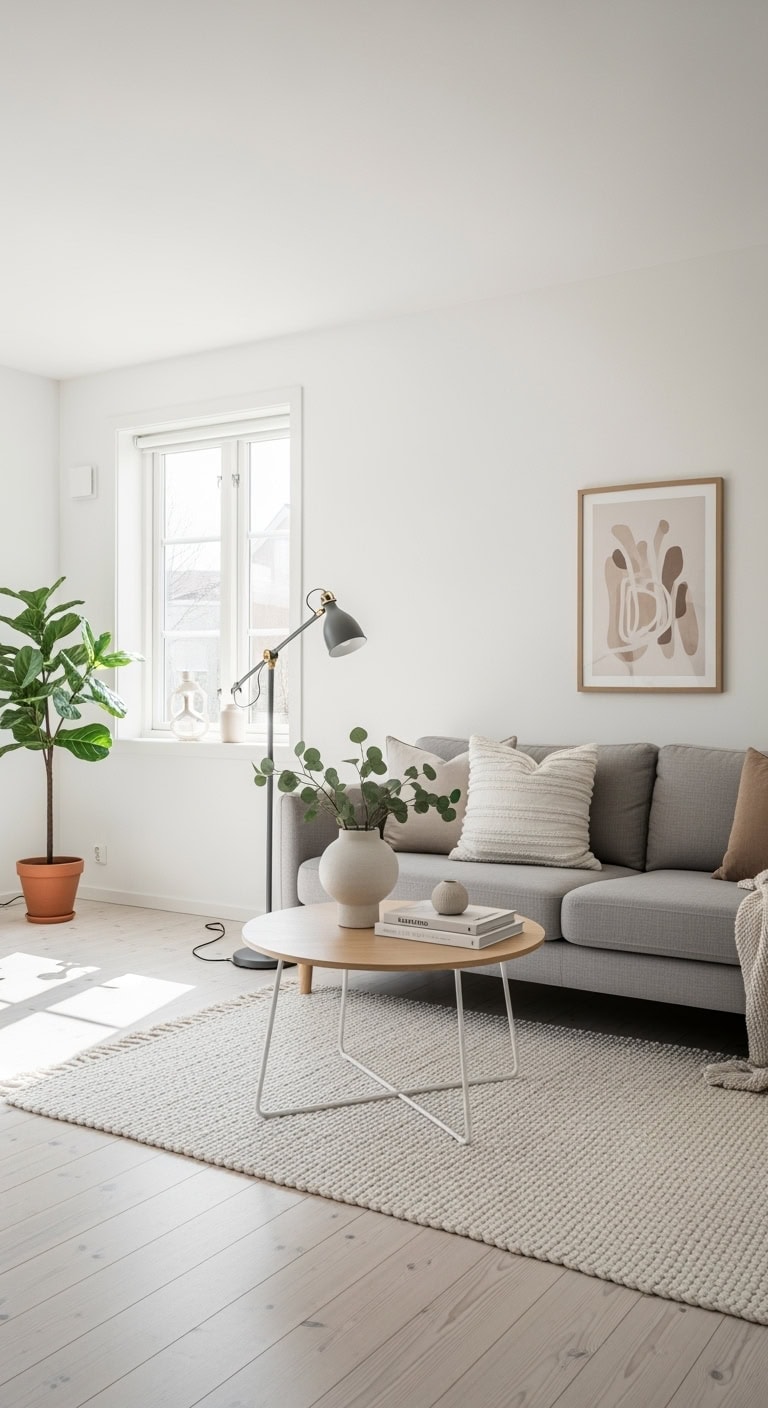 scandinavian beige cotton curtains