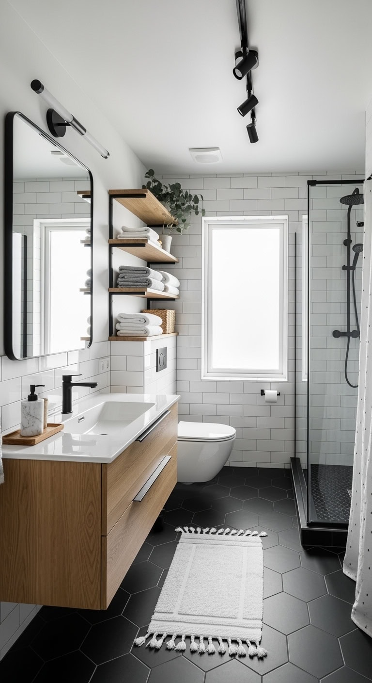 scandinavian minimalist bathroom makeover