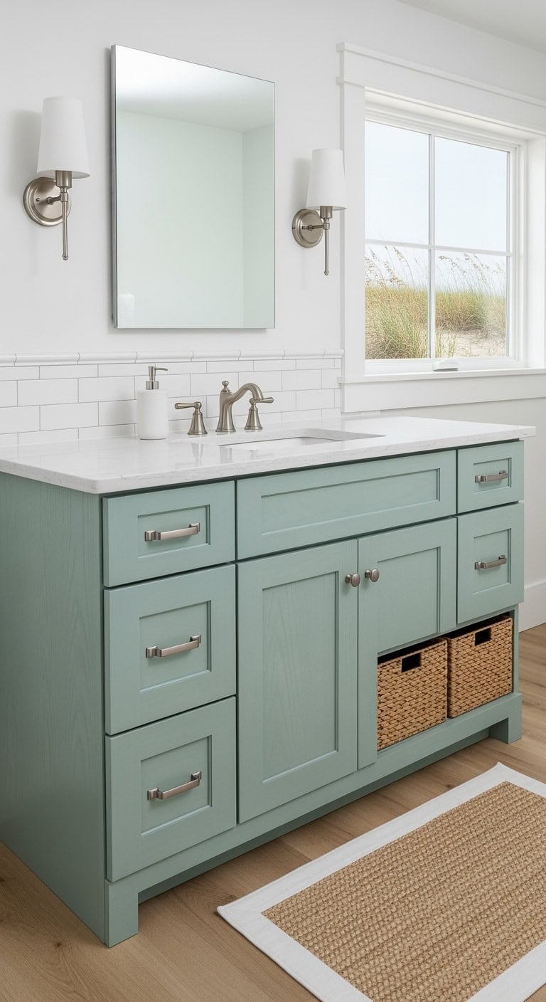 seafoam coastal shaker vanity