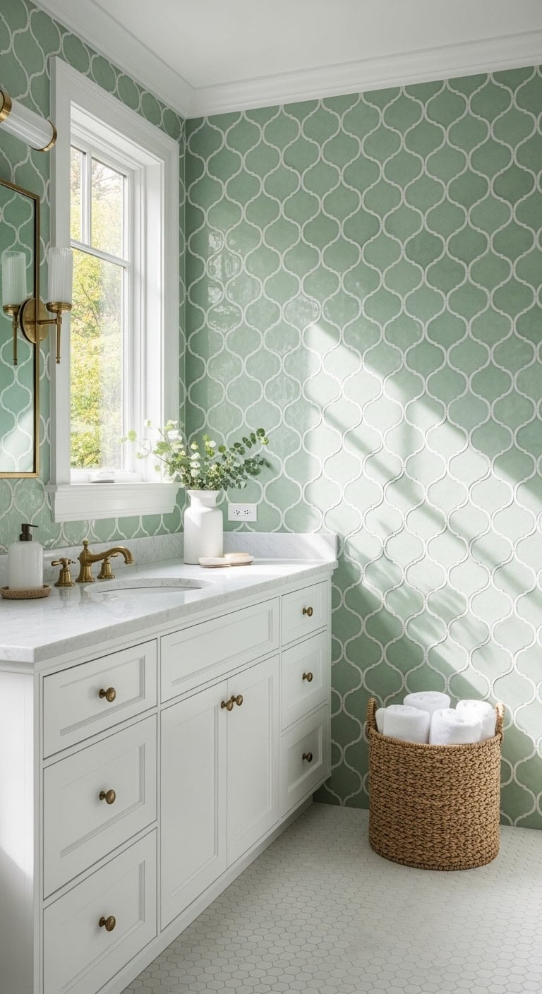 seafoam moroccan boutique bathroom