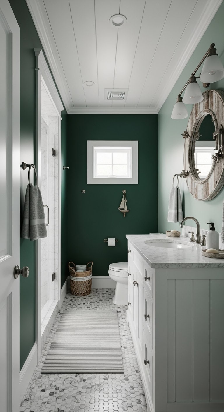 seafoam tinged emerald coastal cottage