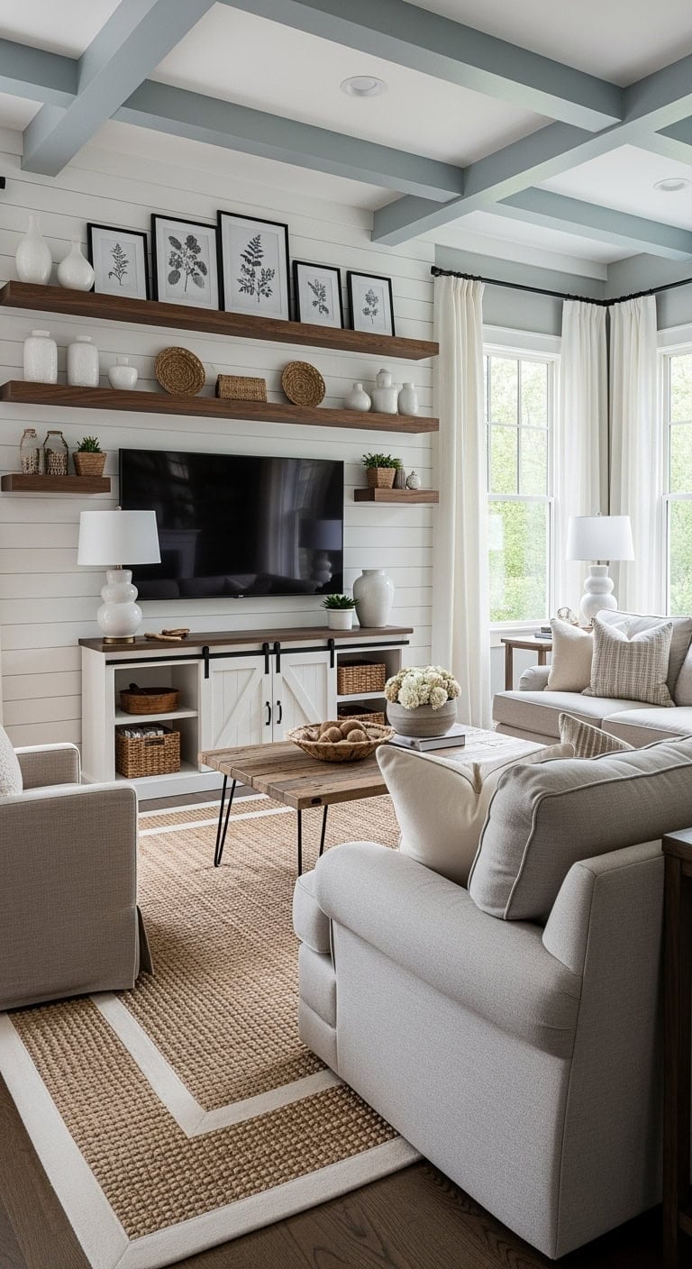 shiplap accent wall styling