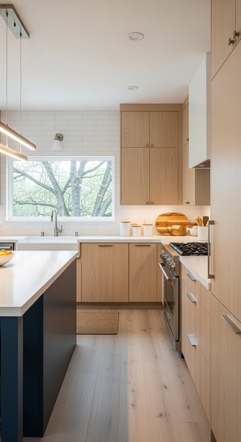 sleek clear alder cabinetry