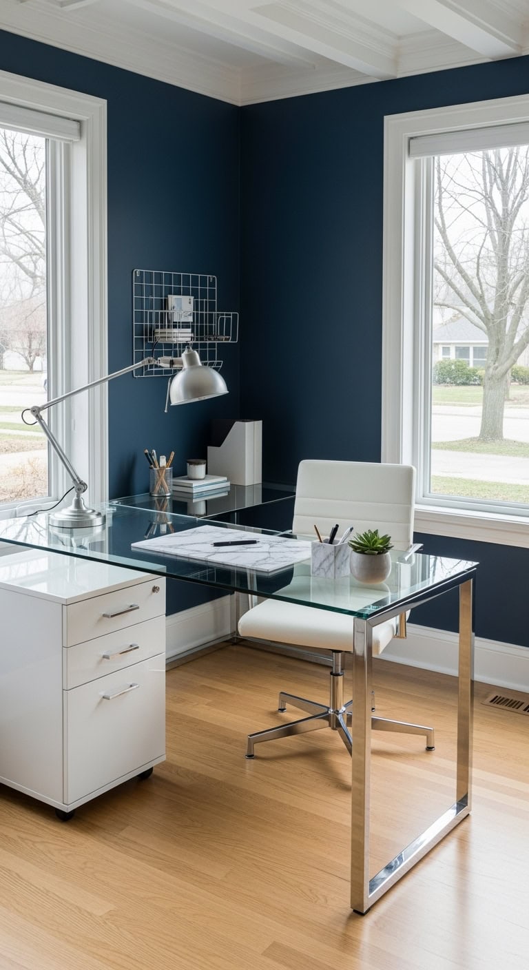 sleek glass chrome corner